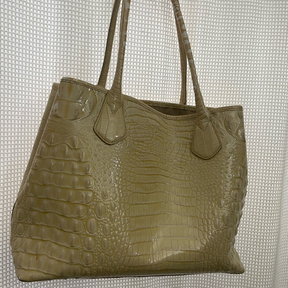 BRAHIMN handbag shoulder bag corcodile embossed good condition - Picture 2 of 16